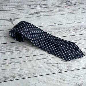 Lauren Ralph Lauren Mens Silk Repp Tie‎ Navy Blue Old Money Designer Luxury USA